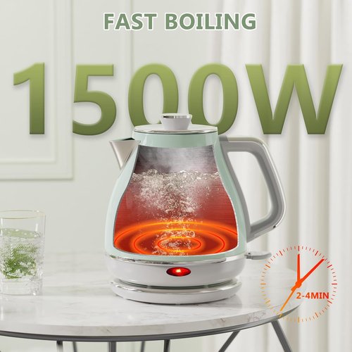Evoloop Electric Tea Kettle - 1500W 1.0L Stainless Steel Hot Water Boiler | Retro Design, Auto Shut-Off