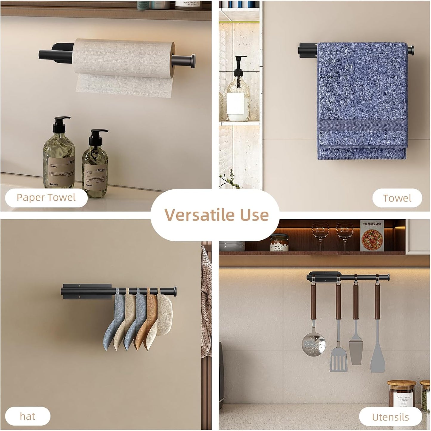 Stainless Steel Paper Towel Holder by [Brand Name] - Premium Under Cabinet Design | Versatile for Kitchen, Bathroom, and Pantry