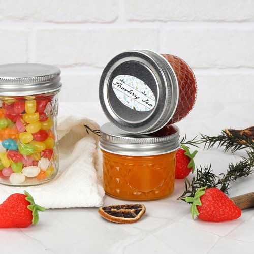 4 oz Mason Jar with Airtight Lids,20 Pack Wide Mouth Small Glass Mason Jars,100ml Mini Glass Canning Jar Kitchen Storage Jars for Jams,Fruits Salad,Baby Foods,Jellies,Spices,Nuts,Handmade Desserts