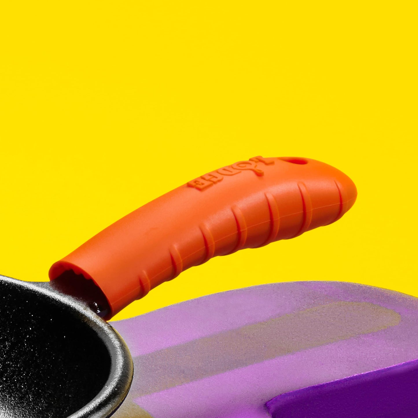 Lodge Bold Silicone Hot Handle Holder - Dishwasher Safe Hot Handle Holder Upgraded Design for Lodge Bold Products Only - Heat Protection Up to 450 - Fiery Orange