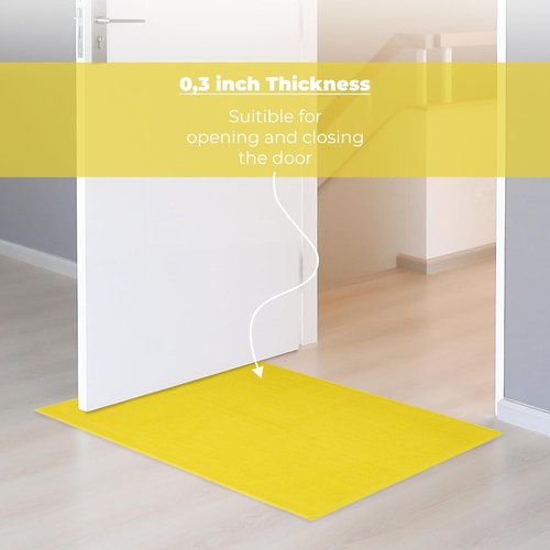 Cotton Paradise 100% Cotton Bath Mat - Non-Slip, Soft & Absorbent, Quick Dry | 20x34 Inch Yellow Rug