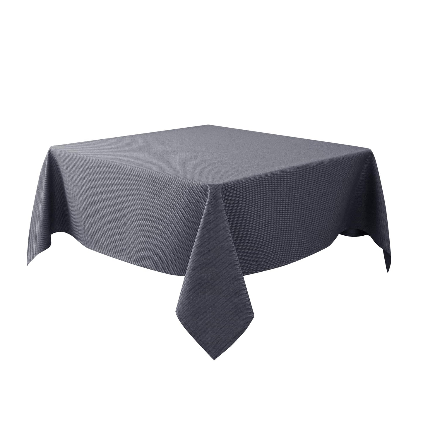 Biscaynebay Textured Fabric Square Tablecloths 70x70 Inches, Dark Grey Water Resistant Card Table Cloth Folding Table Cover for Dining, Kitchen, Wedding and Parties etc. Machine Washable
