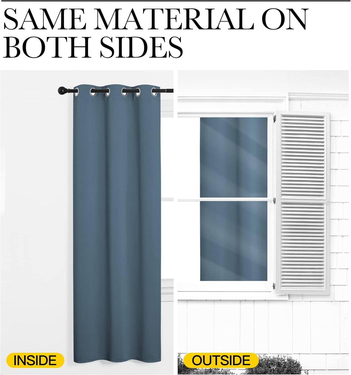 NICETOWN Room Darkening Curtains - Thermal Insulated Blackout Panels for Bedroom | Smoky Blue, 2 Panels (W42 x L63-Inch)