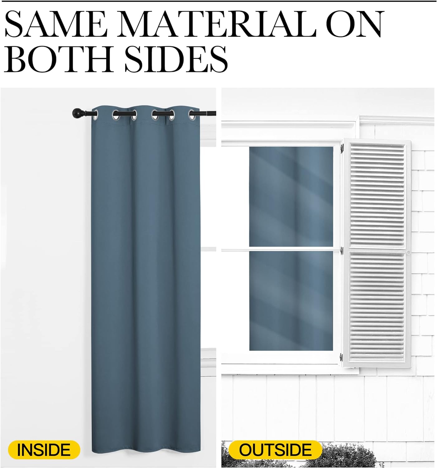 NICETOWN Smoky Blue Blackout Curtains - Thermal Insulated Drapes for Small Windows | 45" Length, 2 Panels, 29" Wide