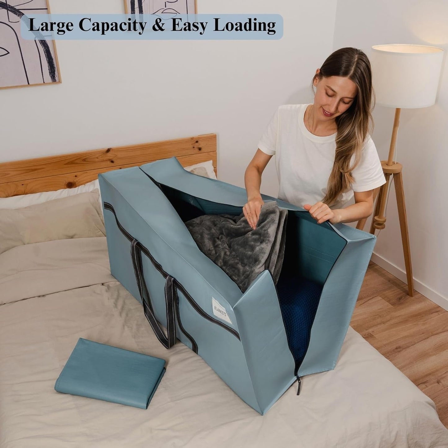 VENO Extra Large Moving Bags - Heavy Duty Storage Solution for College & Holiday Packing | Light Blue Matte, 2 Pack
