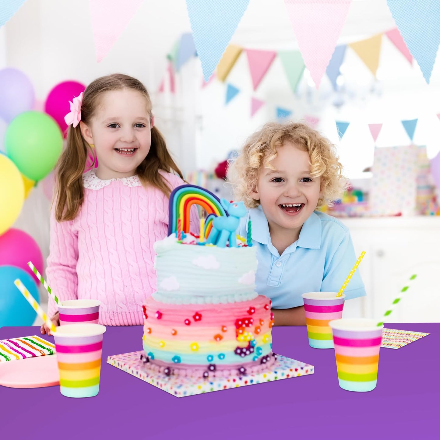 YSYJ 3 Pack Purple Plastic Tablecloth Disposable Rectangular Table Cloth 54 x 108 Inch Table Cover for Parties