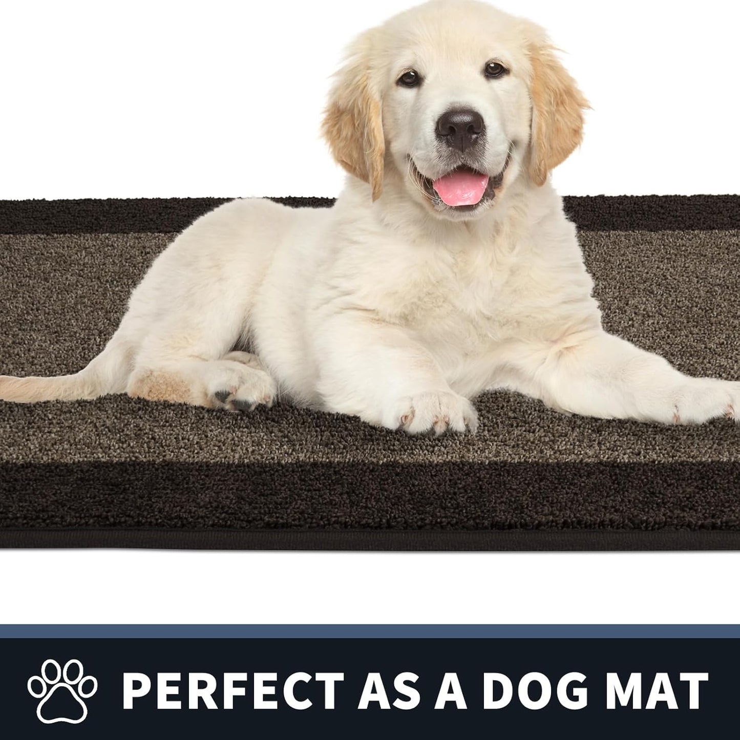 PURRUGS Dirt Trapping Door Mat - Non-Slip, Washable Entry Mat for Dogs | 20" x 32", Grayish Brown & Coffee