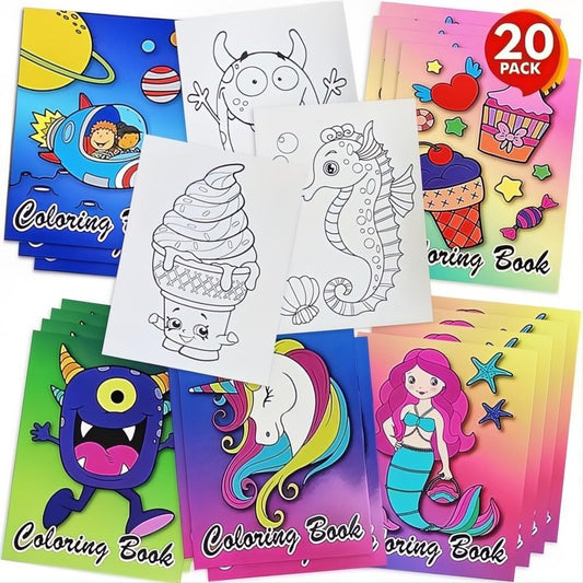 ArtCreativity Christmas Assorted Coloring Books for Kids – Bulk of 20 Small Activity Booklets in 5 Designs – Perfect Party Favors, Educational Art Gift and Christmas Fun for Kids Ages 3+