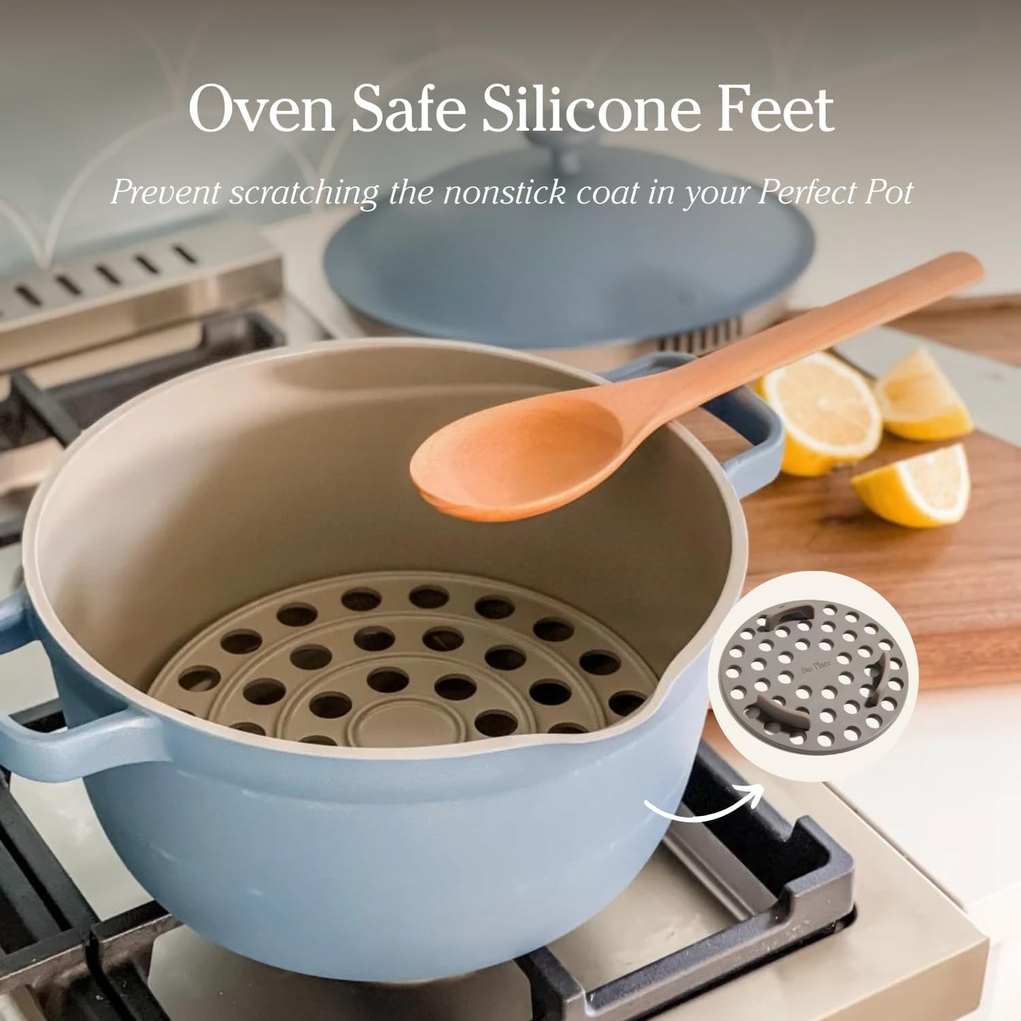 Our Place Perfect Pot Roasting Rack - 2-in-1 Custom-Fit Steamer & Rack | Toxin-Free Ceramic Coating | Char