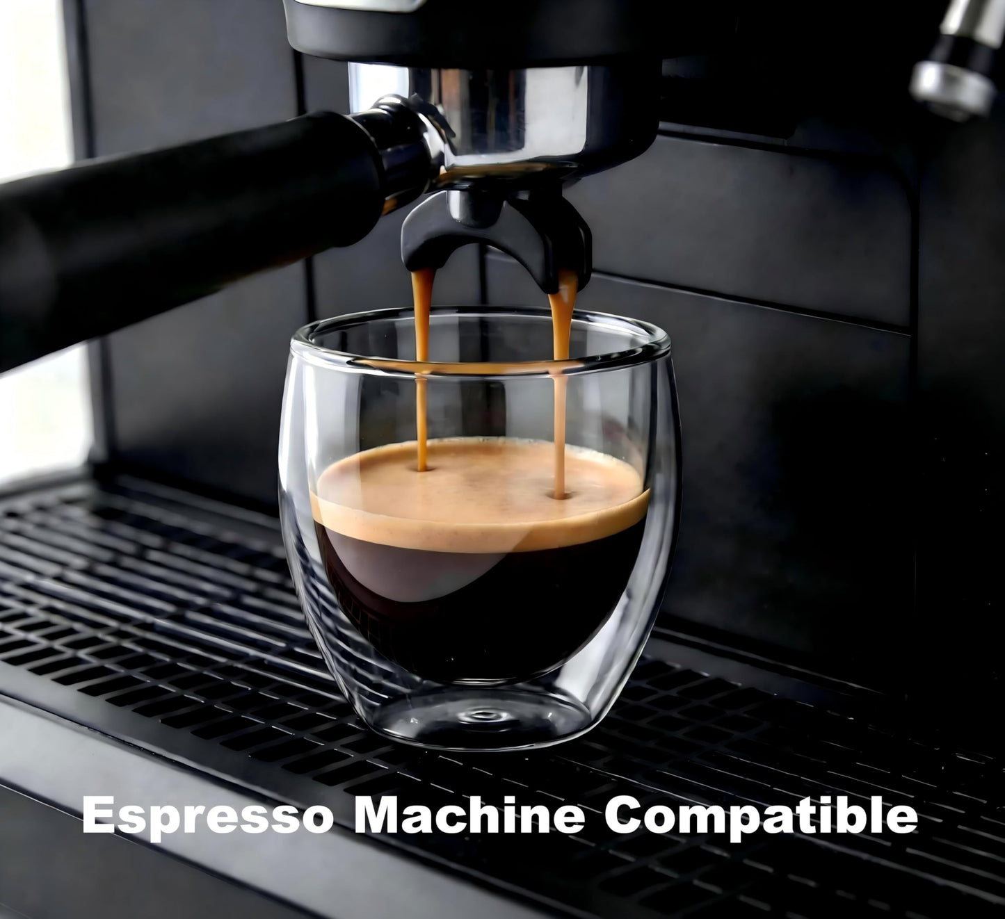 TEPLONEST Double Walled Espresso Cups, 5oz Clear Expresso Mugs, Small Insulated Espresso glasses for Coffee Machines, Set of 2