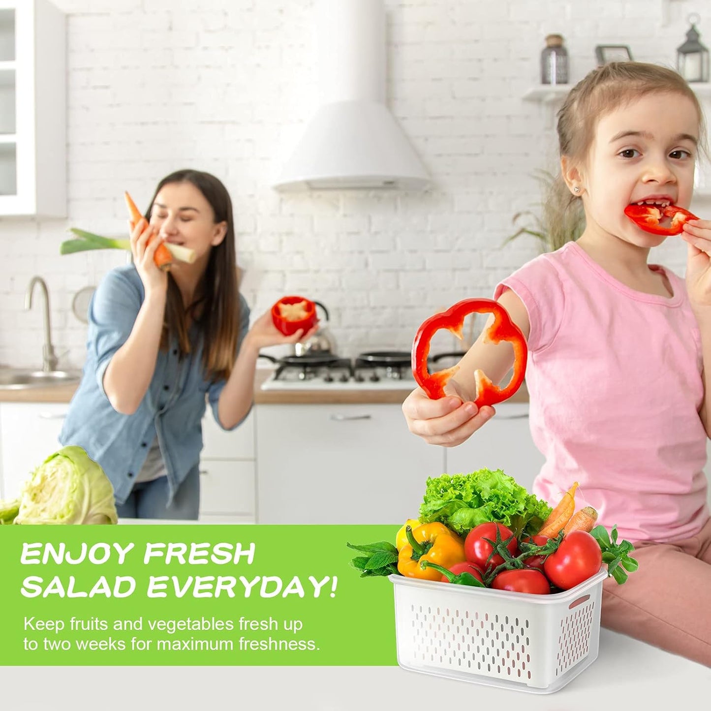 TBMax Fruit Storage Containers - 12-Piece Set with Airtight Lids & Colander for Fresh Produce | Large Size