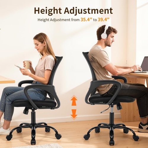 BestOffice Ergonomic Office Chair - Adjustable Mesh Desk Chair with Lumbar Support | Black