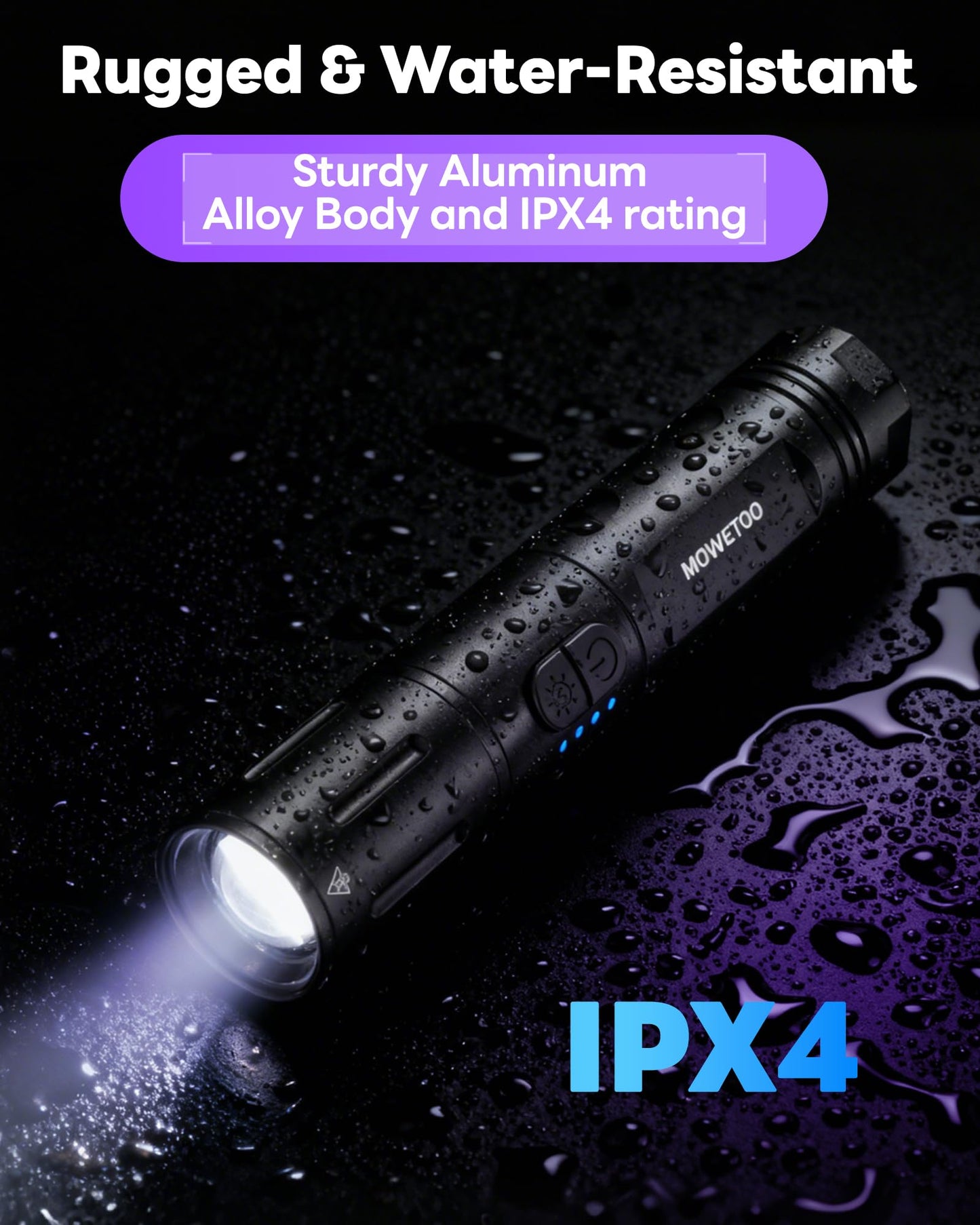 UV Black light Flashlight，Rechargeable 2-in-1 LED White Light Flashlight and BlackLight 395nm, Waterproof, Zoomable, Super Bright LED for Camping, Hiking, Pet Urine Detection, Scorpion Detection