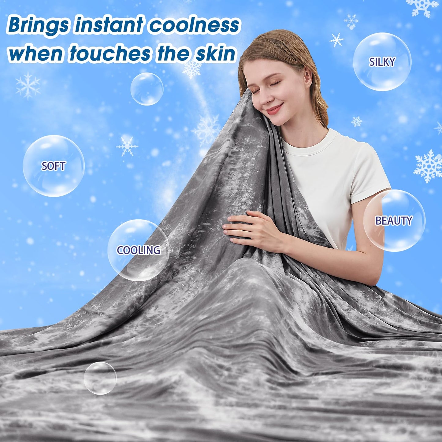 inhand Cooling Blanket King Size, Summer Blankets for Hot Sleepers & Night Sweat, Thin Blanket Cold Cool Lightweight Cooling Blanket for Couch Bed, Light Blanket for All Season Use