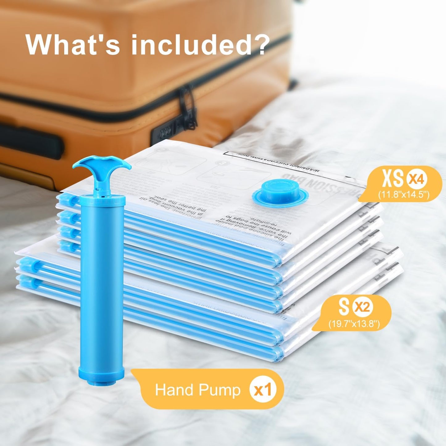 UPGOGO Vacuum Storage Bags - Space-Saving Combo 6 Pack for Clothing, Blankets & Pillows