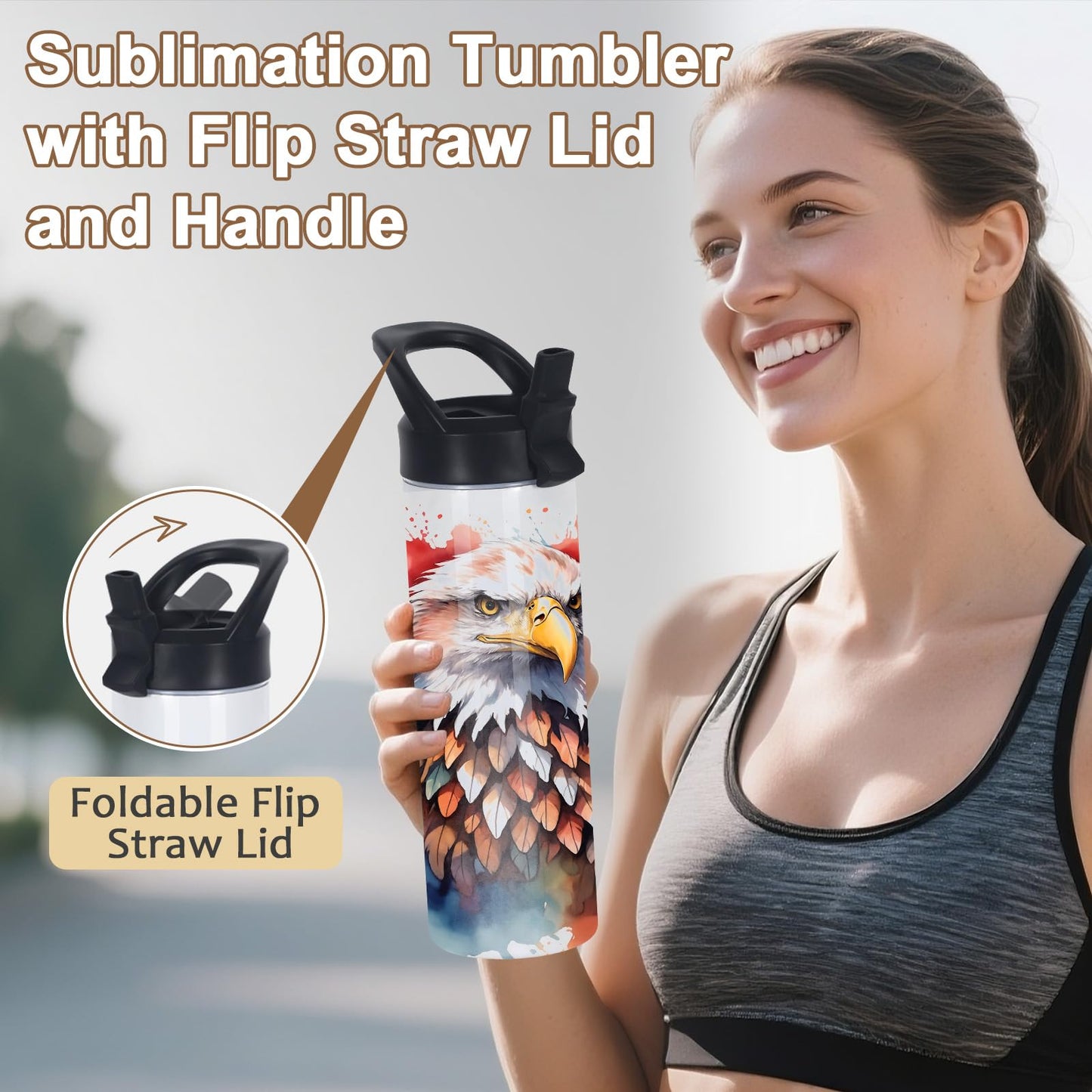 oaptuza 20 Oz Sublimation Tumbler Bulk Skinny Straight, 25 Pack Sublimation Water Bottles Blanks with Handle Straw Lid, Insulated Stainless Steel Tumbler Cup for Heat Transfer