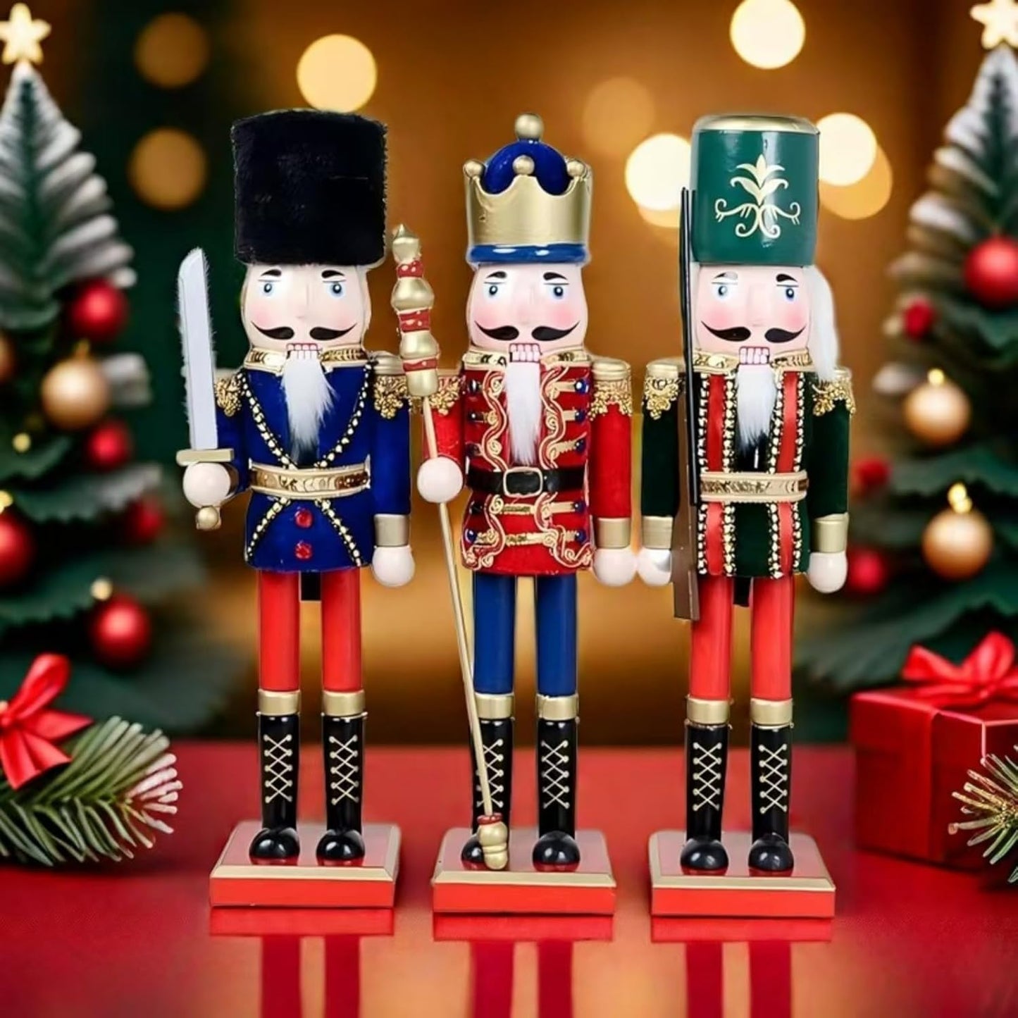 Regine Switzerland 15-Inch Hand-Painted Christmas Nutcracker Figure - Festive Wooden Decoration for Winter