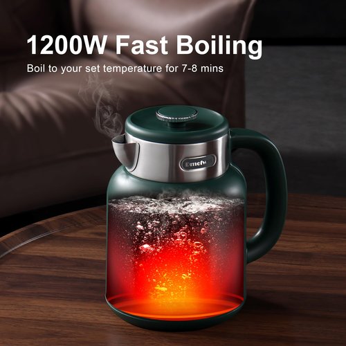DmofwHi 5-Presets Electric Kettle Temperature Control With LED Display, Hot Water Kettle Electric of 304 Stainless Steel, Keep Warm, Fast Heating Electric Tea Kettle 1.5L (GREEN)