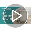 SONGMICS Cream White 190L Laundry Basket with Wheels & Removable Bag
