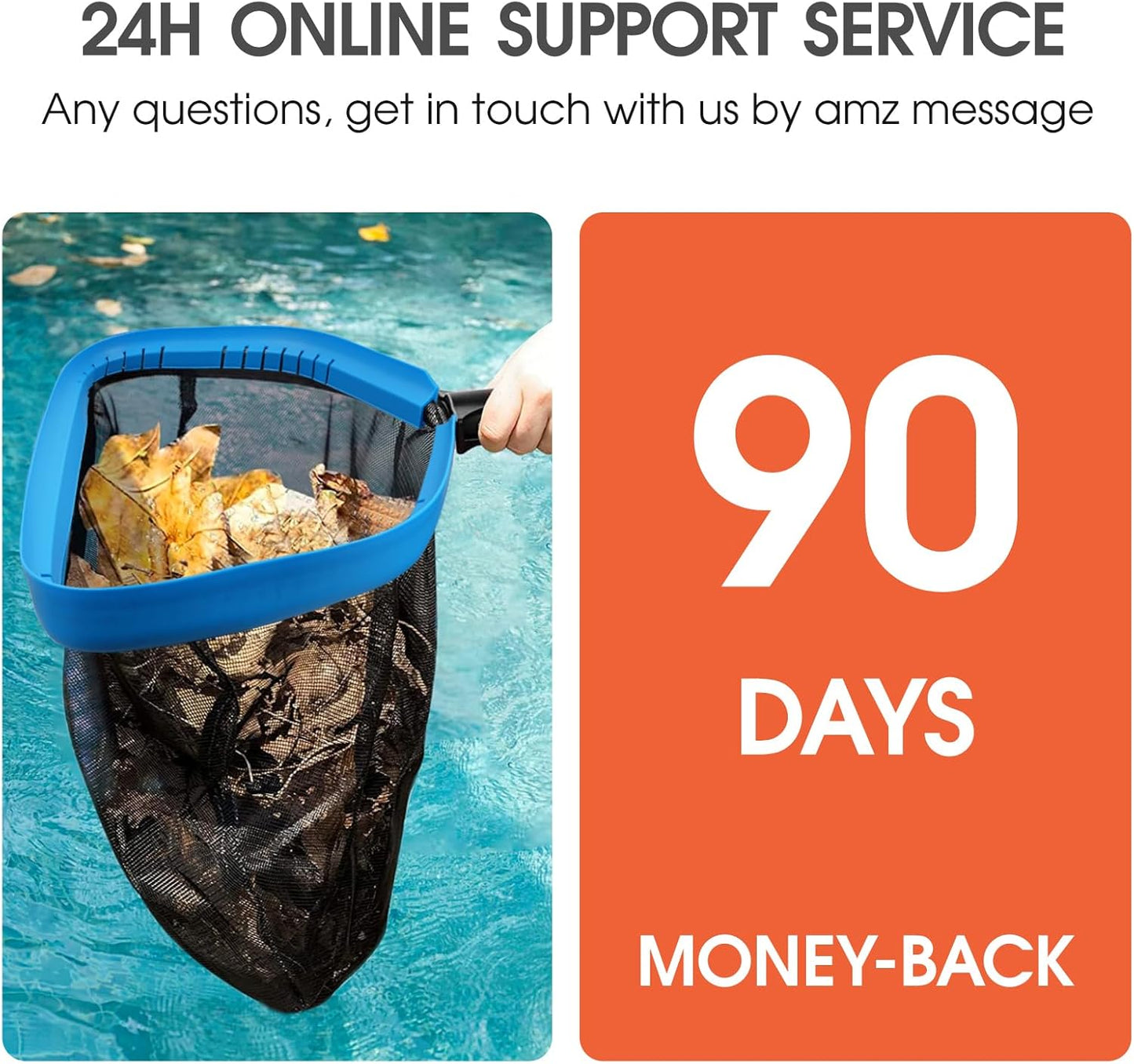 Skiennix Upgraded Self-Repair Pool Net - Heavy Duty Nylon Fine Mesh Skimmer for Above Ground & In-Ground Pools