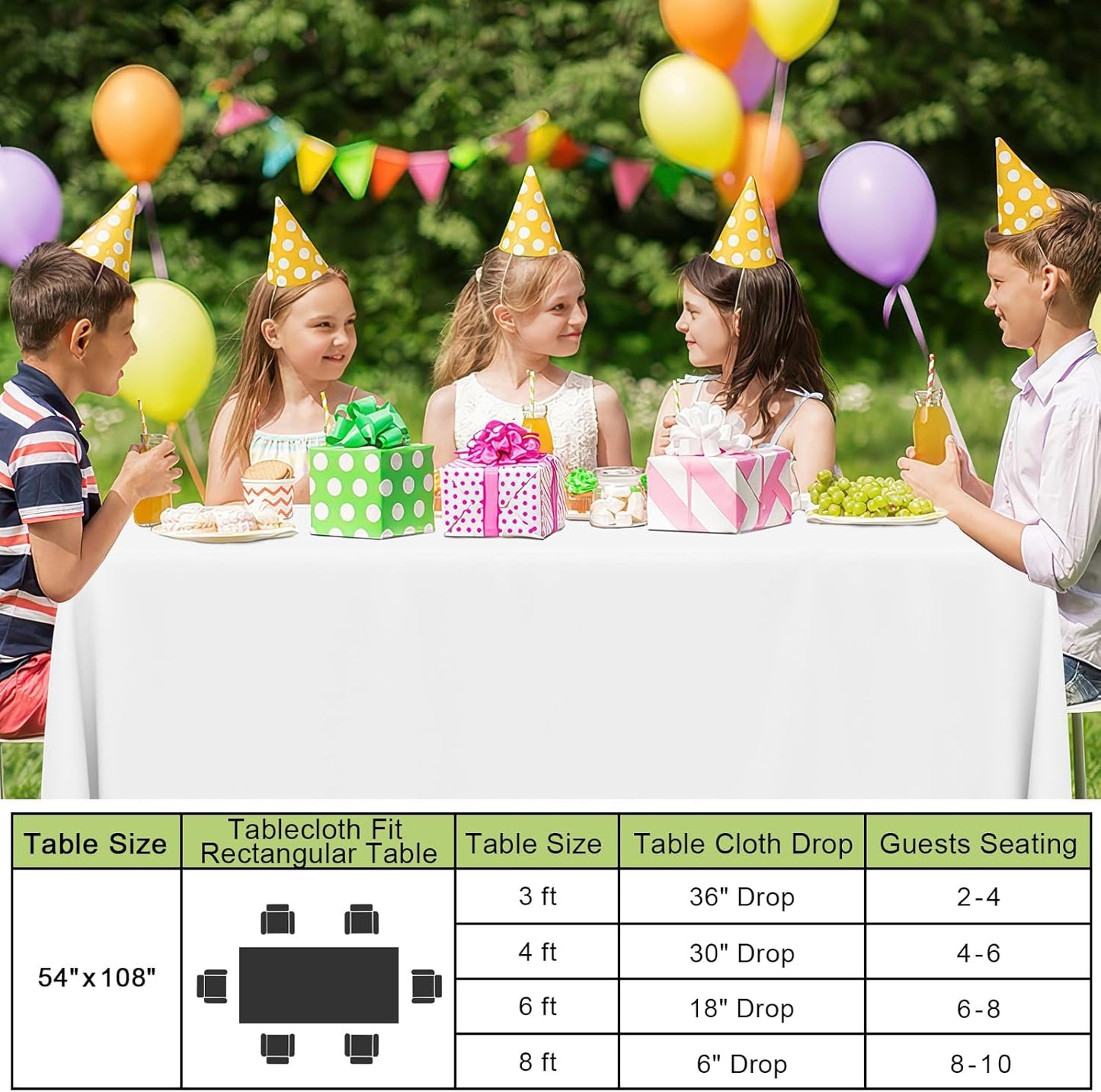 Smiry Disposable Table Cloth - Waterproof 54 x 108 Inch Rectangle Table Covers | 10 Pack, Sturdy & Leakproof, White