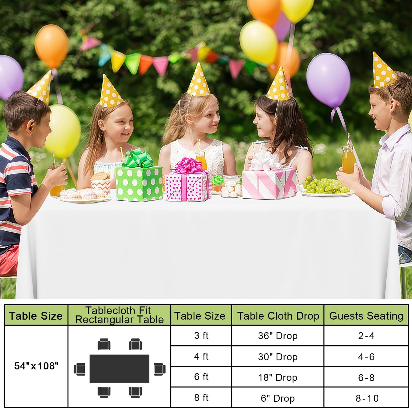 Smiry Disposable Table Cloth - 12 Pack, 54 x 108 Inch Waterproof Rectangle Tablecloths for Parties, Decorative Plastic Table Cover, Leakproof & Sturdy, White
