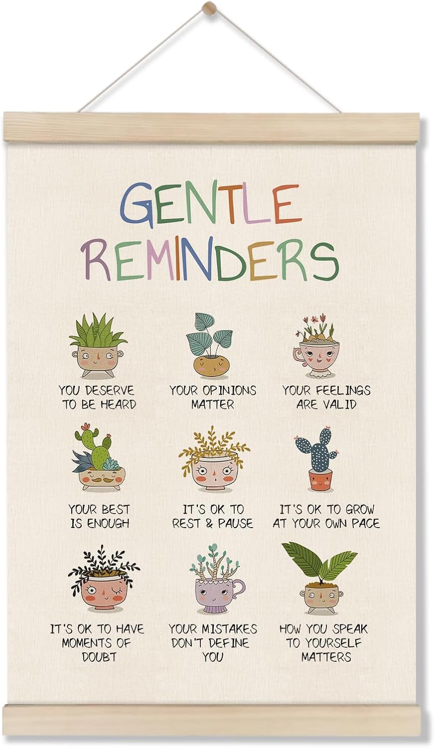 Motivational Wall Art by [Brand Name] - Positive Affirmations Poster | 16x12 Inch Mental Health Decor