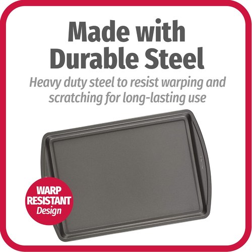 GoodCook Everyday Nonstick Carbon Steel Baking Sheet Set - 3 Pack | Standard 13” x 9” Cookie Pans