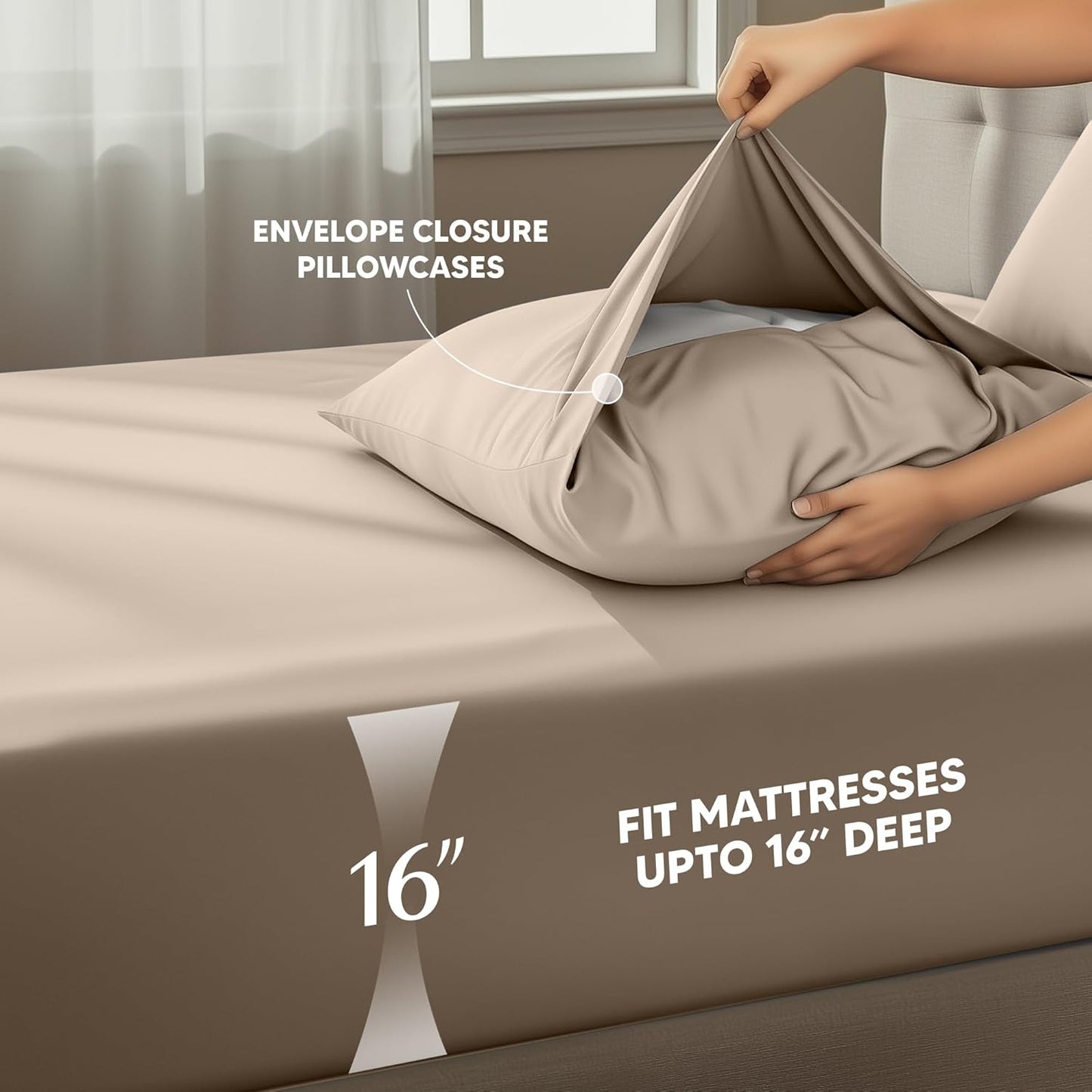 Utopia Bedding Twin XL Sheet Set - Soft & Breathable Microfiber, 3-Piece Bed Sheets (Beige)