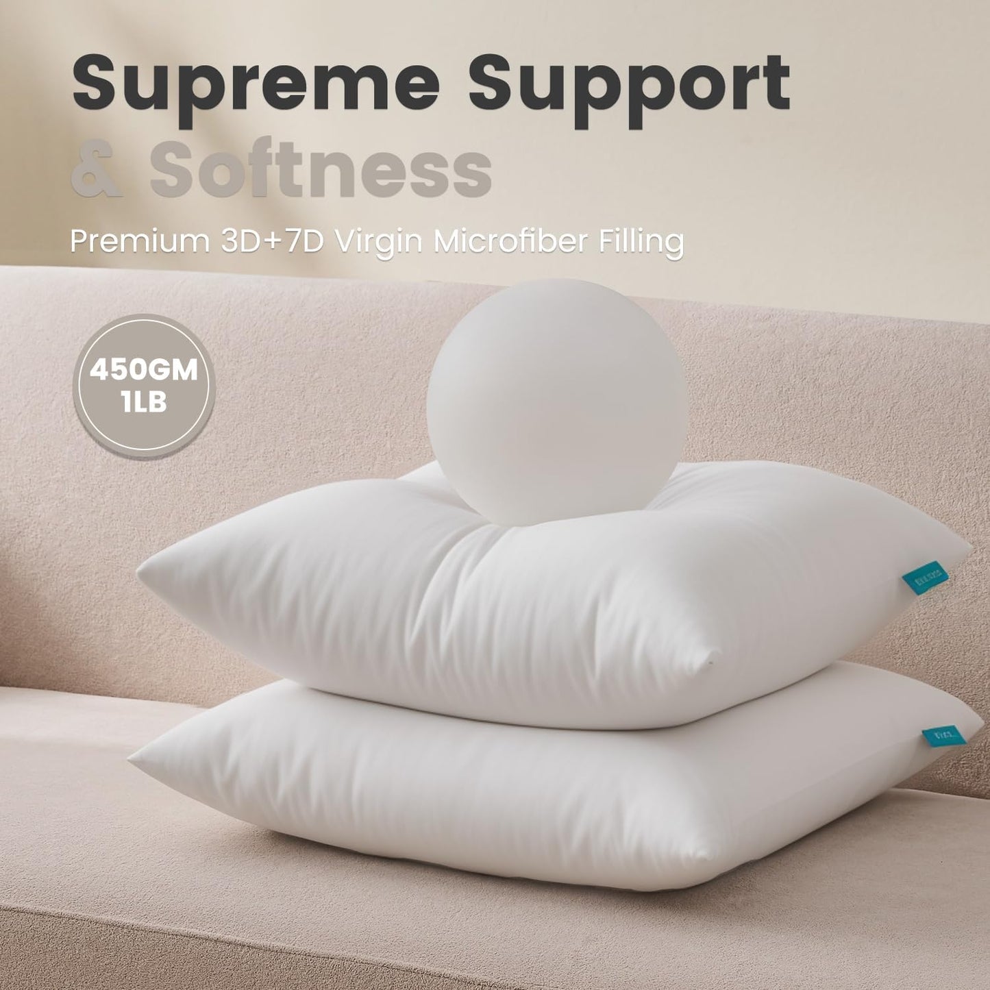 QUIETSEA 12x20 Pillow Inserts - Pack of 2 Fluffy Soft Lumbar Throw Pillows for Couch & Bed