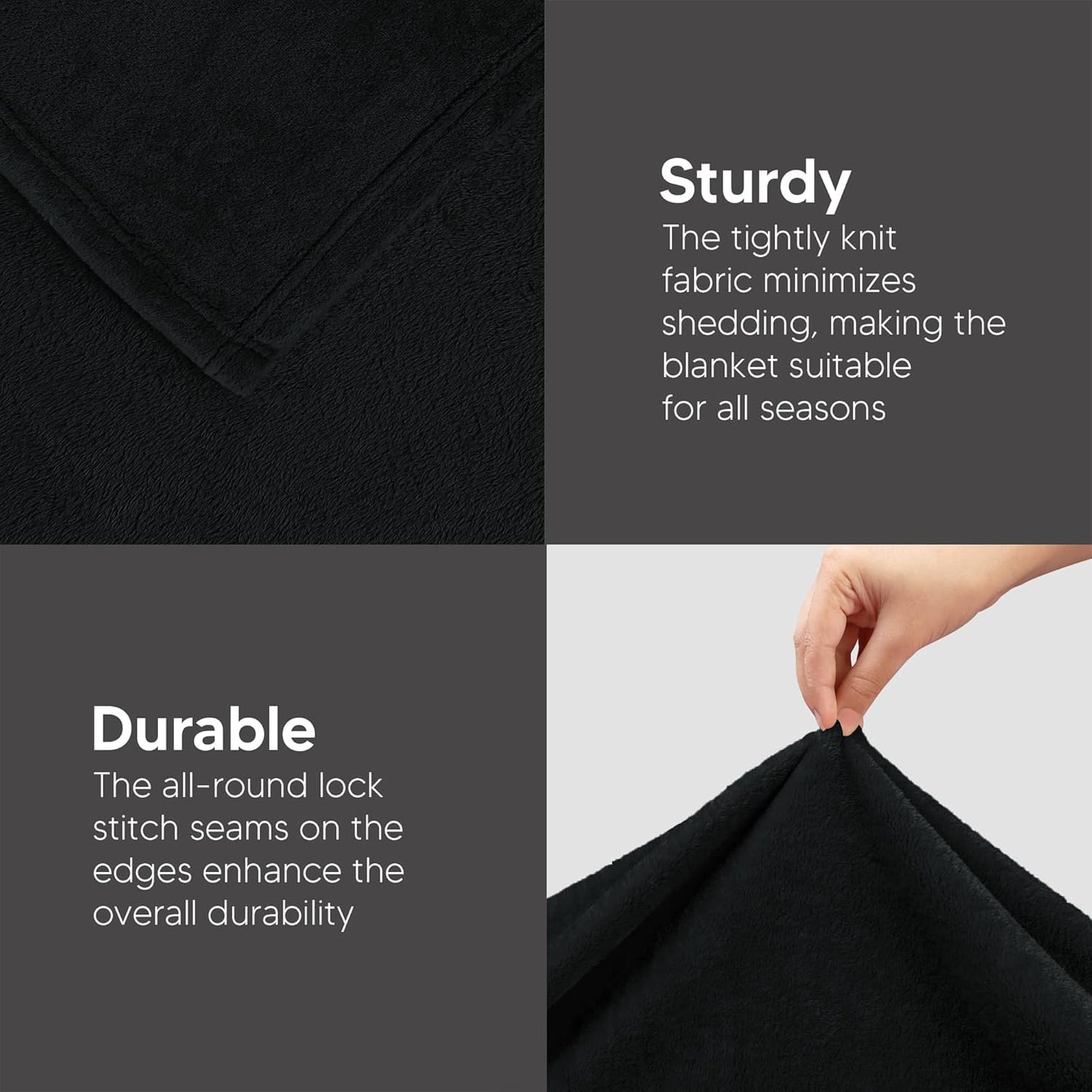 Utopia Bedding Fleece Blanket - Luxury Soft Anti-Static Microfiber | California King Size Black (102x96 Inch)