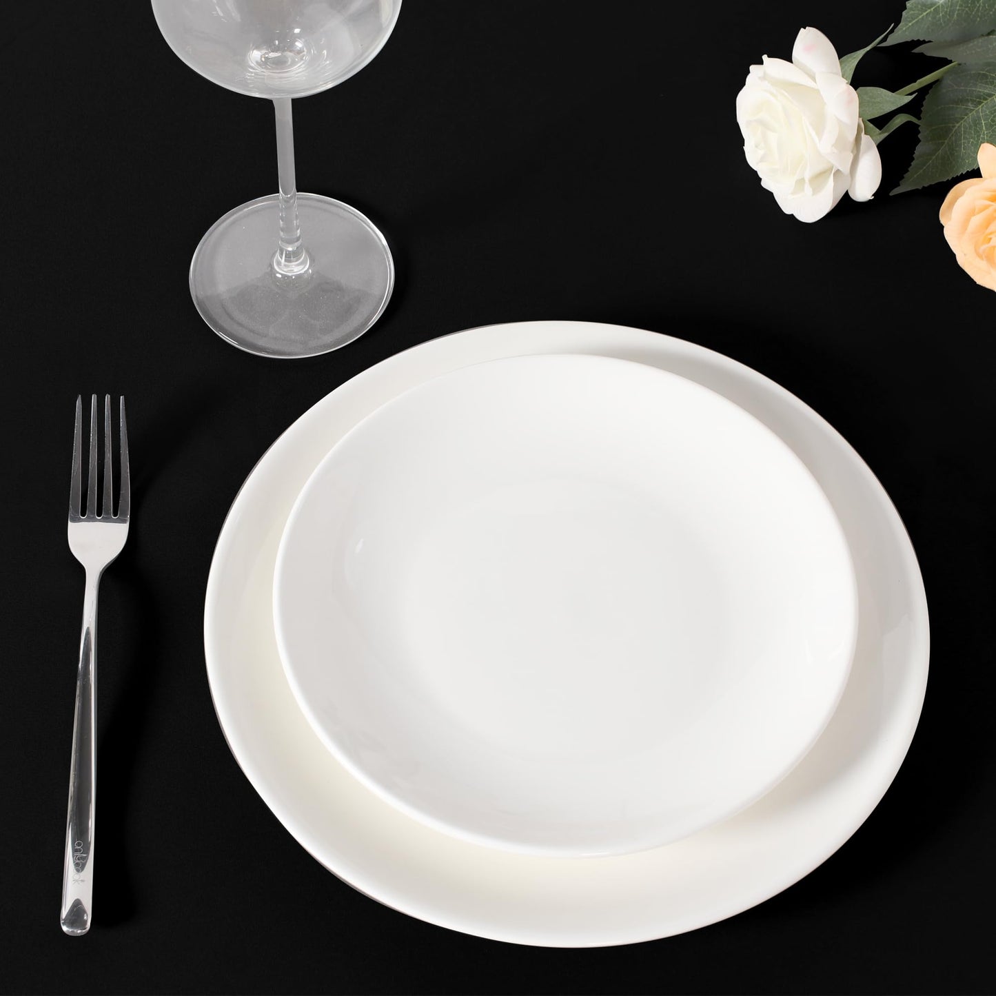 sancua Black Round Tablecloth 108 Inch Diameter, 6 Pack - Circle Polyester Fabric Table Cloth for Wedding Party Reception Banquet Birthday, Washable Formal Table Cover (Fit 42-96 Inch Tables)
