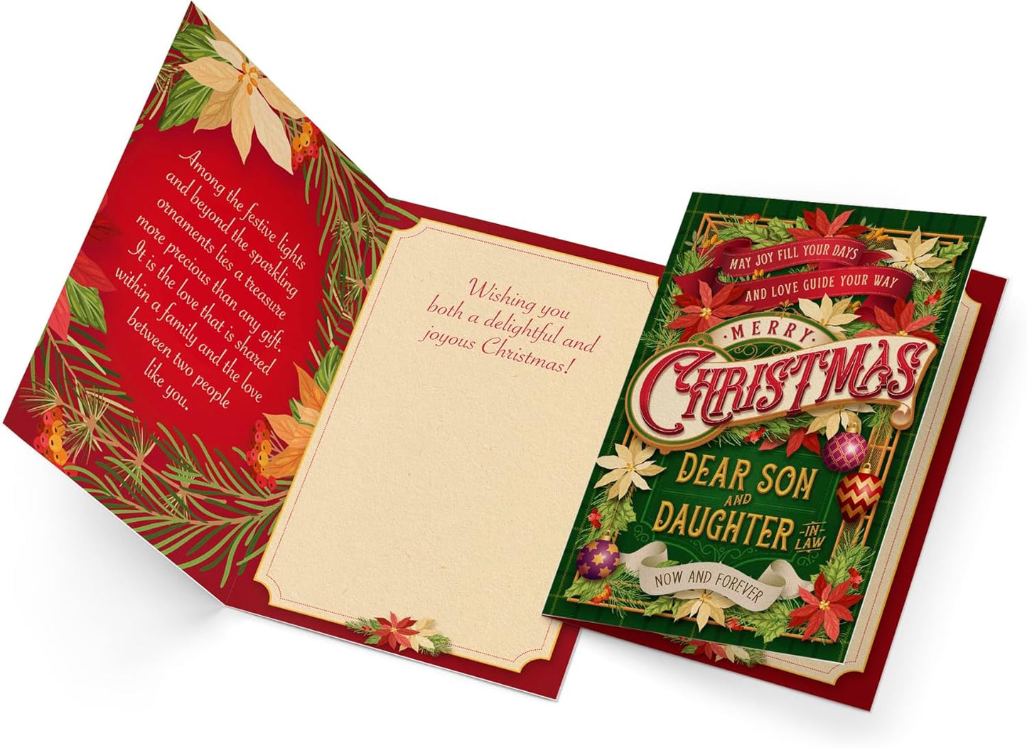 Prime Greetings Christmas Card for Son and Daughter-In-Law | Eco-Friendly Thick Card Stock, 5in x 7.75in