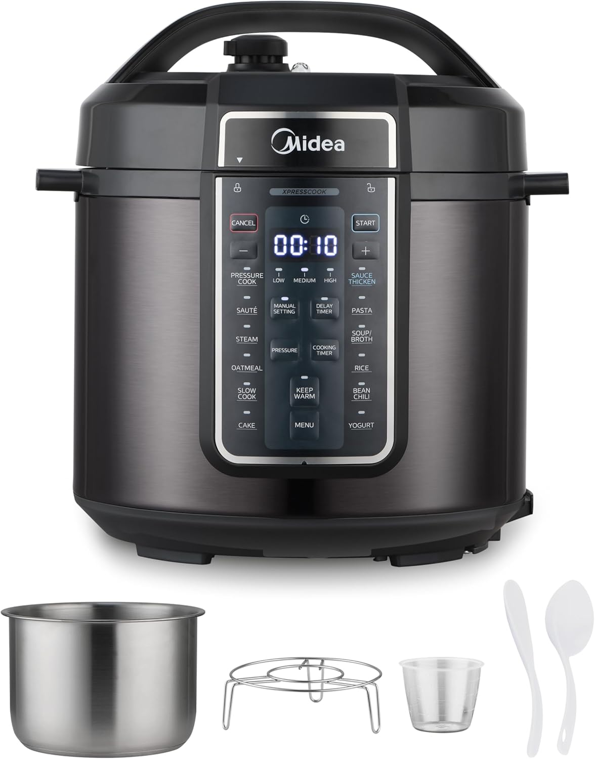 Midea 12-in-1 Electric Pressure Cooker - 6 Quart Multi-Functional Programmable Cooker | Stainless Steel