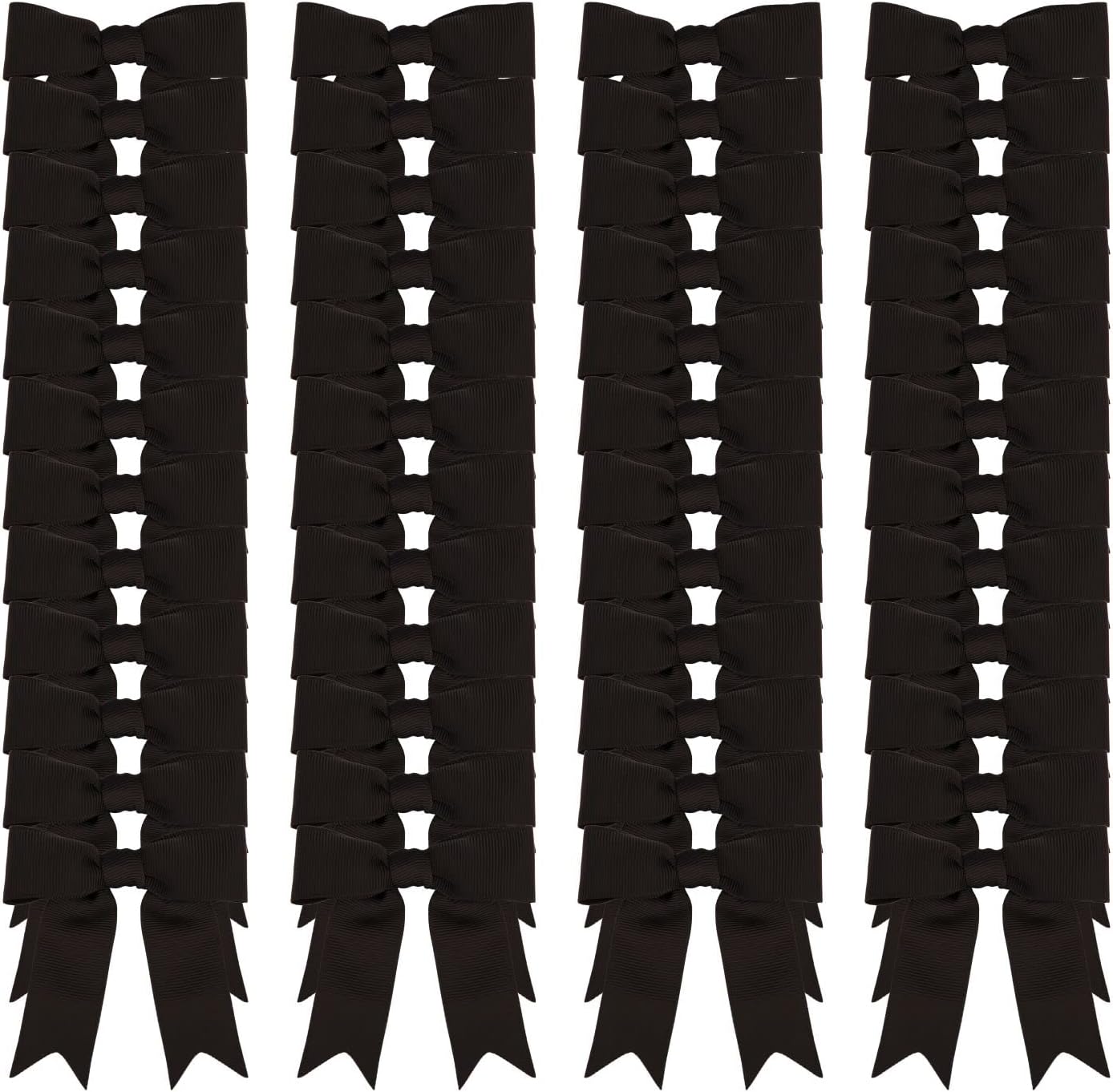 Meseey Grosgrain Ribbon Bows - 50 Pcs Black 3-Inch Pretied Craft Bows for Gifts & Events