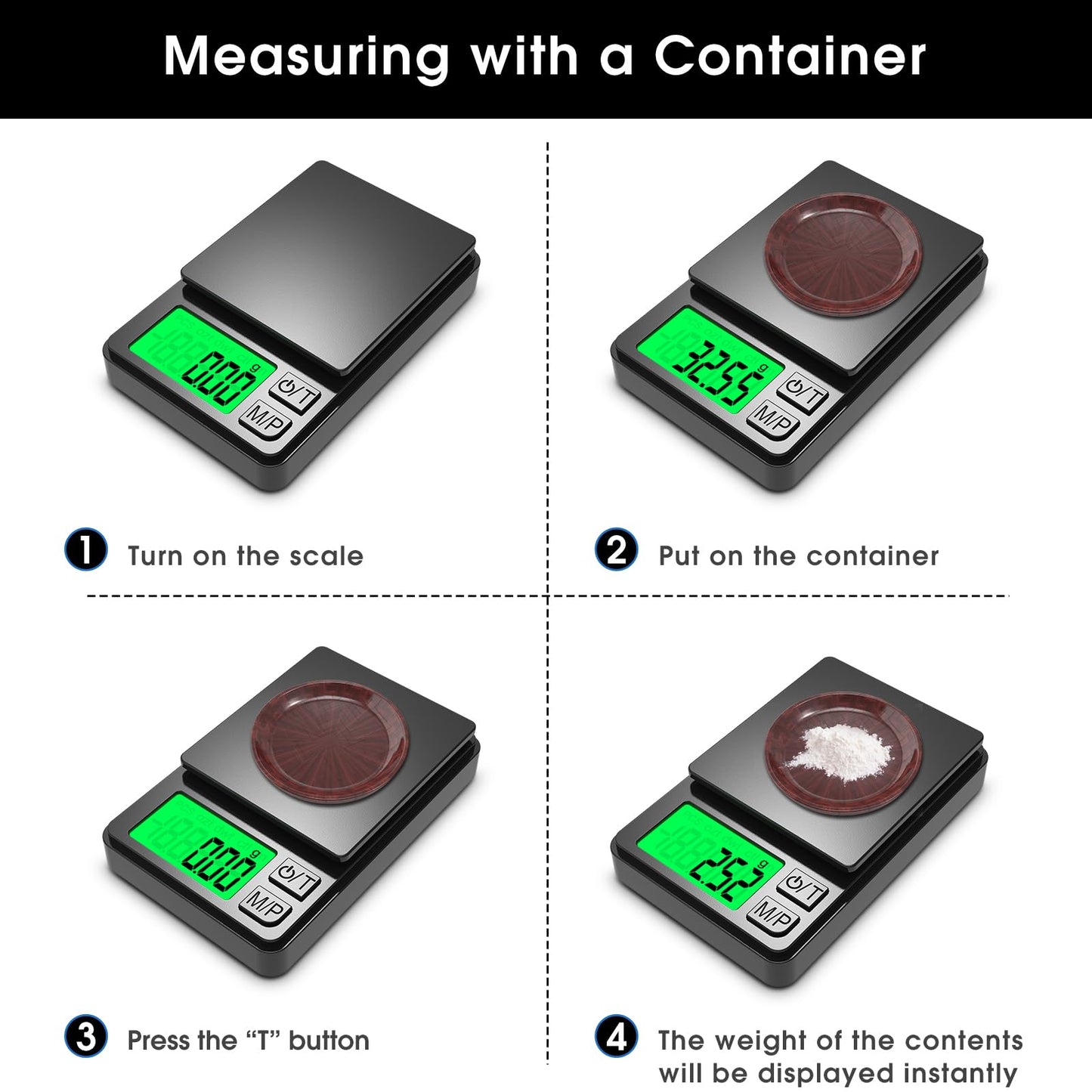 Mik-Nana Pocket Scale, 1000g x 0.01g Precision Gram Scale, Small Digital Scale Grams Ounces Grains, Kitchen Scale, Jewelry Scale for Gold, Gem, Coffee, Herb, Great for Travel Food Scale