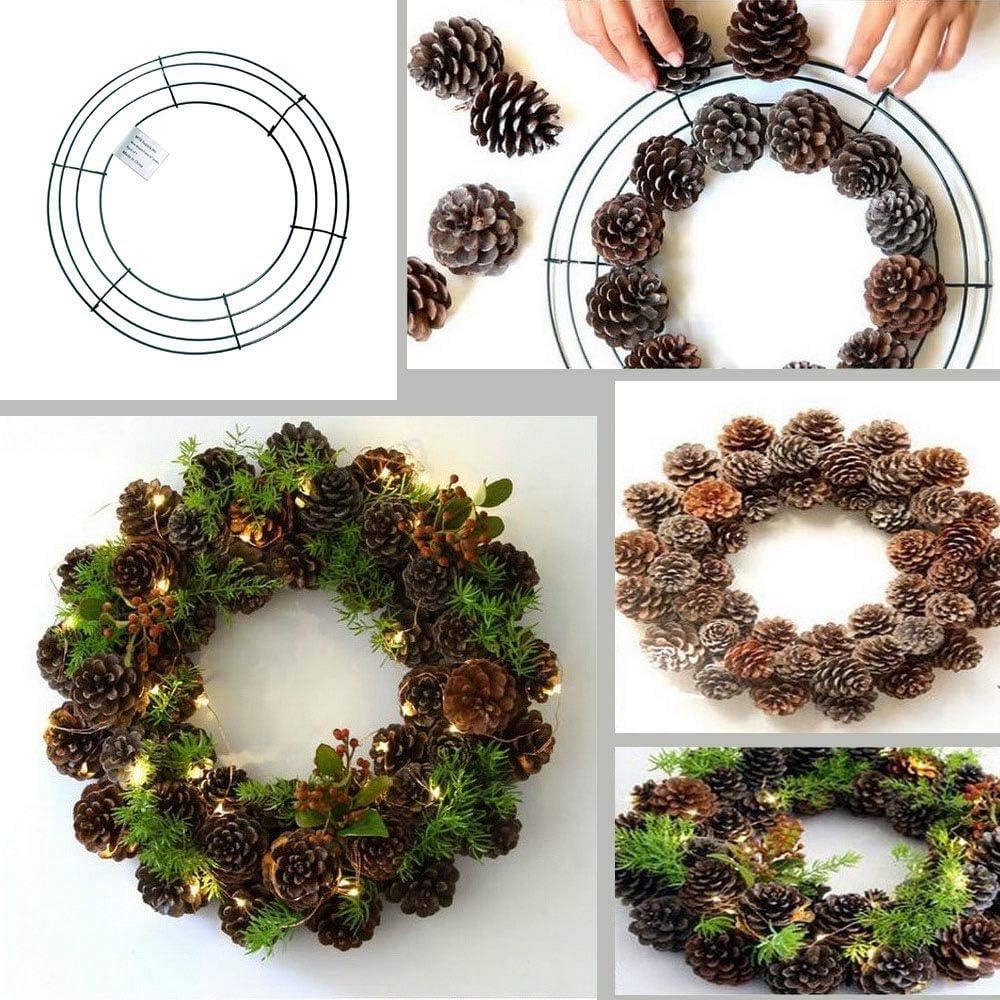 MTB Wire Wreath Frame 18 inch Green, Pack of 10 Wreath Form Wreath Rings for DIY Christmas New Year Decor