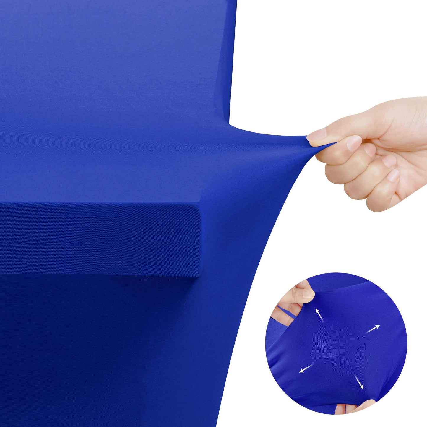 Utopia Kitchen Spandex Tablecloth 2 Pack [6FT, Royal Blue] Tight, Fitted, Washable and Wrinkle Resistant Stretch Table Cloth Rectangle Cover for Trade Show, Weddings & Parties [72Lx30Wx30H Inch]