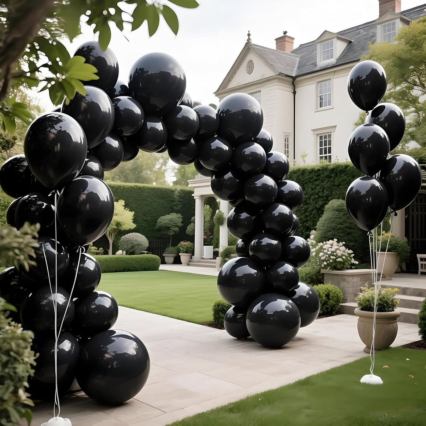 KAWKALSH Black Balloon | 12-Inch Thickened Latex Party Balloons - 110pcs for Birthdays & Weddings