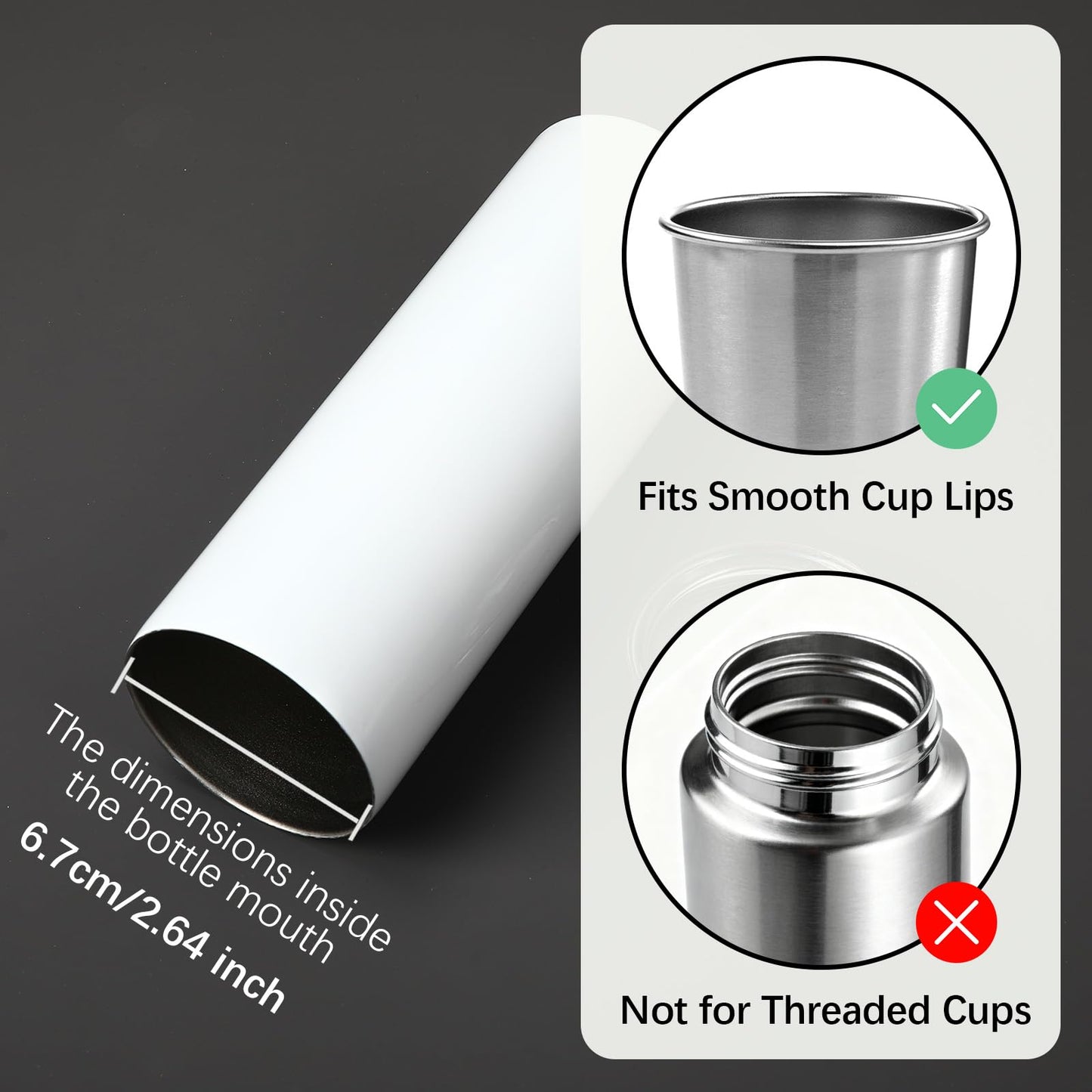 6 Pack 20 oz Skinny Tumbler Replacement Lids Plastic Splash Covers tops for 20 oz coffee cup lids Clear Cup Covers for 2.64 Inch Mouth Tumbler Cooler
