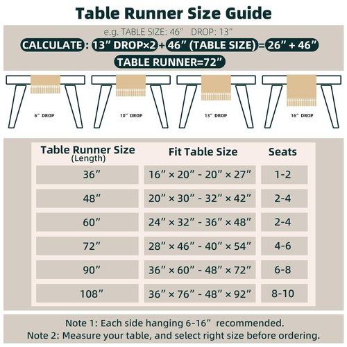 FEXIA Boho Table Runner 48 Inches Long with Tassels Christmas Thanksgiving Farmhouse Home Decor Rustic Cream & Brown Macrame Table Runner for Dining Bedroom Baby Bridal Shower Decor(12x48 Inches)