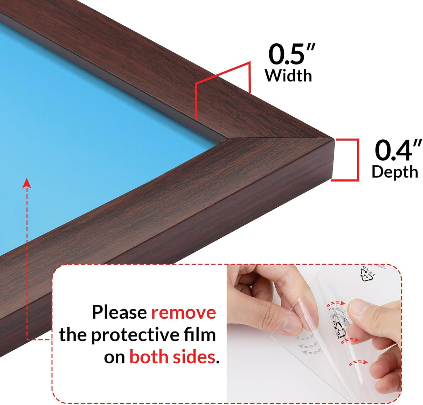 LaVie Home 11x17 Picture Frame - Classic Brown Wall Display with HD Plexiglas | Vertical & Horizontal Use