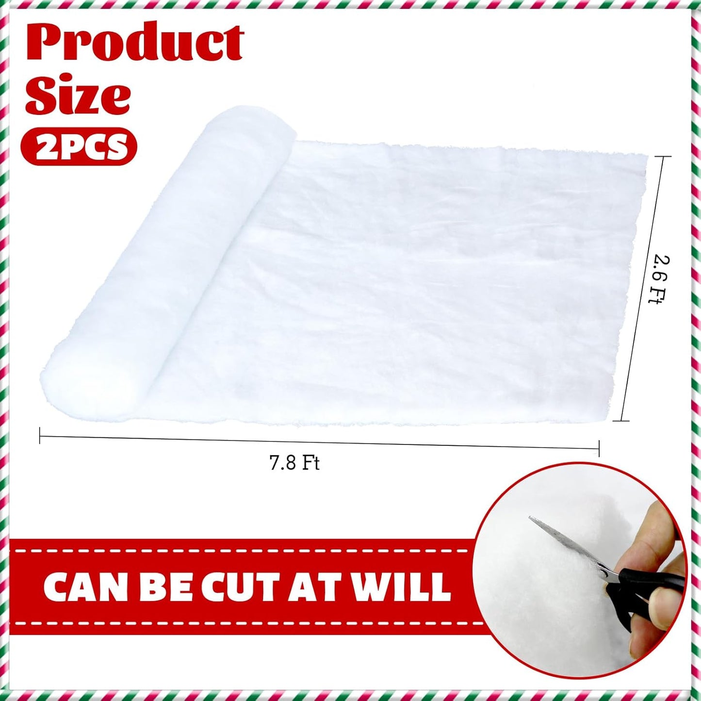 Skiennix Fake Snow Blankets - Perfect for Christmas Village Decor | 2 Pcs, Each 31.5 x 94.5 Inches