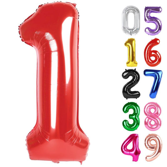 Red Number 1 Balloon 40 Inch, 1st Birthday Balloon for Baby Boy Girl Toddler First Birthday Decorations, Shiny Red Party Supplies