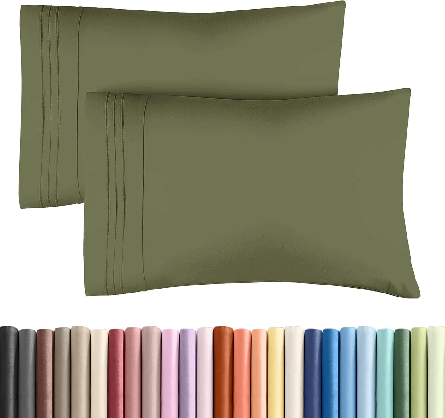 King Pillow Cases by [Brand Name] - Ultra Soft Hotel Quality Covers | Wrinkle-Free & Stain Resistant - 2 Piece Set in Sage Green
