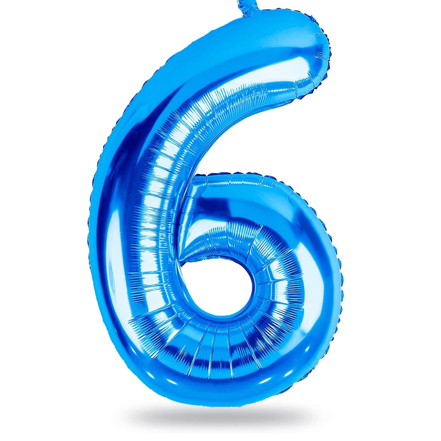 40 Inch Blue Large Numbers Balloons 0-9, Self Inflating Foil Number 6 Helium Balloons for 6th Boys, Big Digit 6 Balloons for Men 16th 60th Birthday Party Anniversary Graduation Supplies Decorations