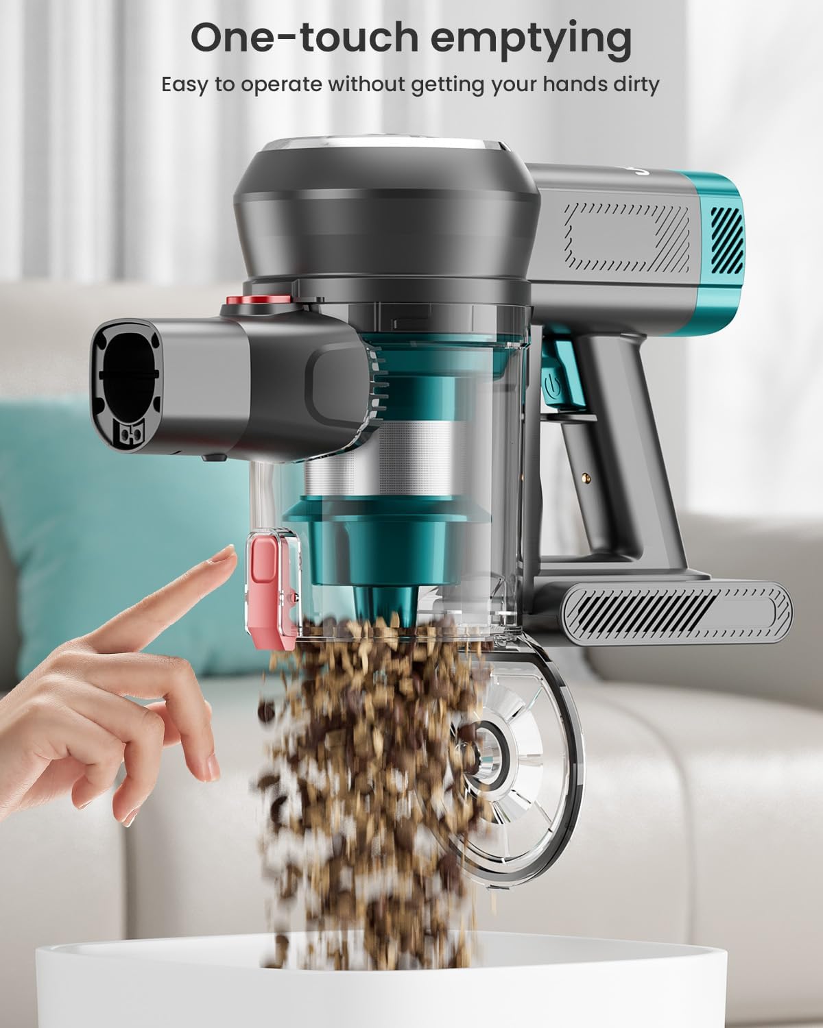 Skiennix Cordless Vacuum Cleaner - 650W Lightweight Stick Vacuum with OLED Display | 70 Minutes Runtime, Anti-Tangle Brush for Home & Pet Hair