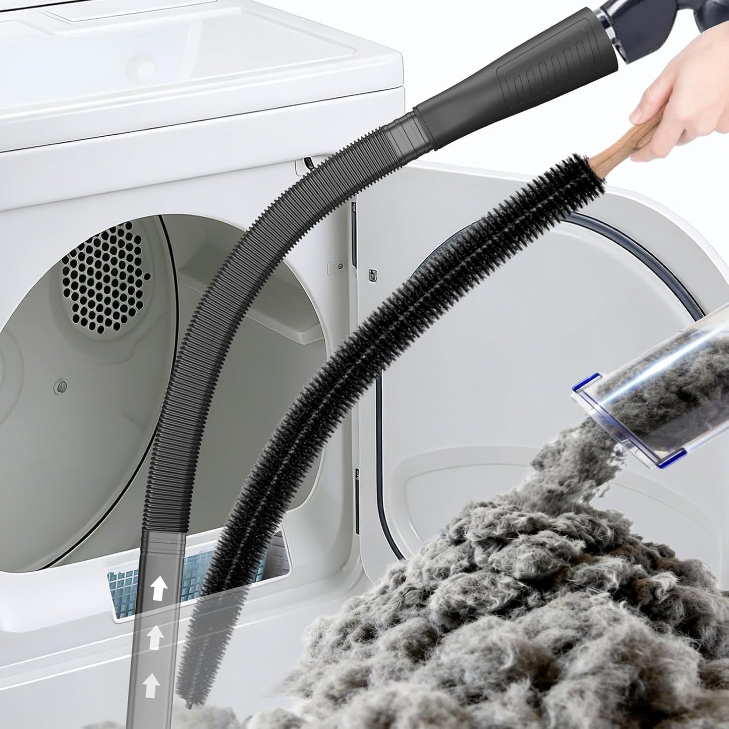 Sealegend Dryer Vent Cleaner Kit - Vacuum Hose Attachment & Lint Brush for Most Vacuums | Black