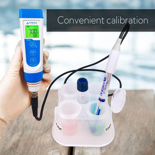 Apera Instruments PH60-PW Handheld pH Meter Tester Kit with LabSen 805 ATC pH Electrode for Lab-Grade pH Measurement in Pure Water and Water Solutions with Low Ionic Strength