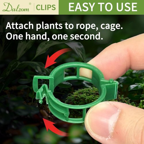 Dalzom® Tomato Clips - 300 Pcs Plastic Trellis Support for Healthy Vegetable Growth | Green